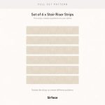 Boho Lines Beige Stair Riser Stickers - Pack of 6 Removable Stair Riser Tile Decals - Peel & Stick Stair Riser Deco Strips - 48" long nice wallpaper - Image 6