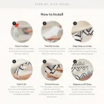 Boho Lines Beige Stair Riser Stickers - Pack of 6 Removable Stair Riser Tile Decals - Peel & Stick Stair Riser Deco Strips - 48" long nice wallpaper - Image 8