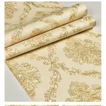 Floral Damask Wallpaper Home Decoration Classic Modern Wall Covering, Non-woven fabric Material Adhesive Required Wallpaper, Room Wallcovering