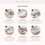 Geometric Sand Stair Riser Stickers - Pack of 6 Removable Stair Riser Tile Decals - Peel & Stick Stair Riser Deco Strips - 48" long nice wallpaper - Image 7