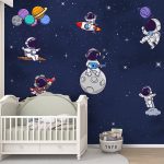 Adorable Astronauts Wall Mural - Kids Bedrooms - Image 2