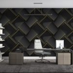 3D Look Dark Geometric Pattern Wallpaper - Image 3