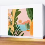 Moroccan Coast Tropical Sunset Scene Wall Mural - Image 2