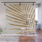 Metallic Gold Palm Leaf Wall Mural