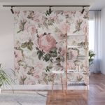 Vintage & Shabby Chic - Sepia Pink Roses Wall Mural