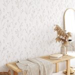Minimal Floral Wallpaper. Color: Beige. Peel and Stick Wallpaper. Removable. Accent Wall. Multiple Colors Available. Beige. Updated - Image 4