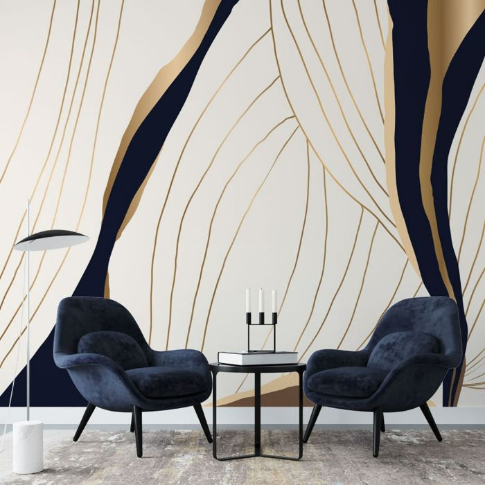 ml.jpg Minimalist Line Art Wallpaper, Abstract Drawing Wall Mural Peel and Stick Modern Lines Wallpaper, Removable Wallpaper, Easy DIY Wall Mural - Image 1