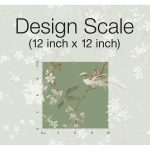 Ronald Redding 24 Karat Green Bird And Blossom Chinoserie Wallpaper - Image 4