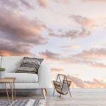 Pink Clouds Mural Wallpaper Sky Sunset Aesthetic Wallpaper Peel and Stick Bedroom Wallpaper Preppy Cloudy Sky Wallpaper Print