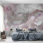 Pink And Gray Marble, Pink Marble Mural, Pink Wall Art, Abstract Wall Paper, Gray Marble Wall Paper, Shimmery Wall Paper, - Image 6