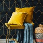 Removable Wallpaper Peel and Stick Wallpaper Wall Paper Wall Mural - Dark Blue and Non-Metalic Yellow Gold Color - A540 - Image 3