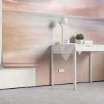 Seascape Mural Wallpaper Landscape, Pink Wallpaper, Peel and Stick Wallpaper Mural, Eclectic Wall Art, Self Adhesive Removable Wallpaper