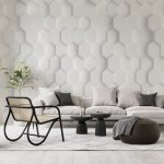 White 3D Looking Hexagons Wallpaper, Light Color Hexagon Pattern Wall Mural, White Background Wall Decal